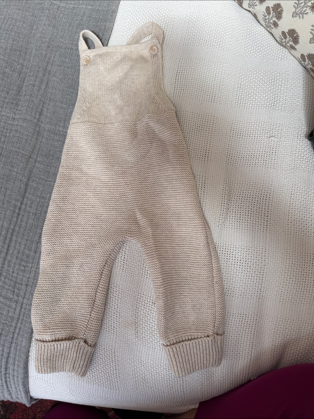 Jamie Kay Cream Knit Overall Bodysuit